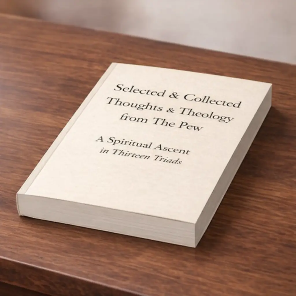 Selected & Collected book resting on a table